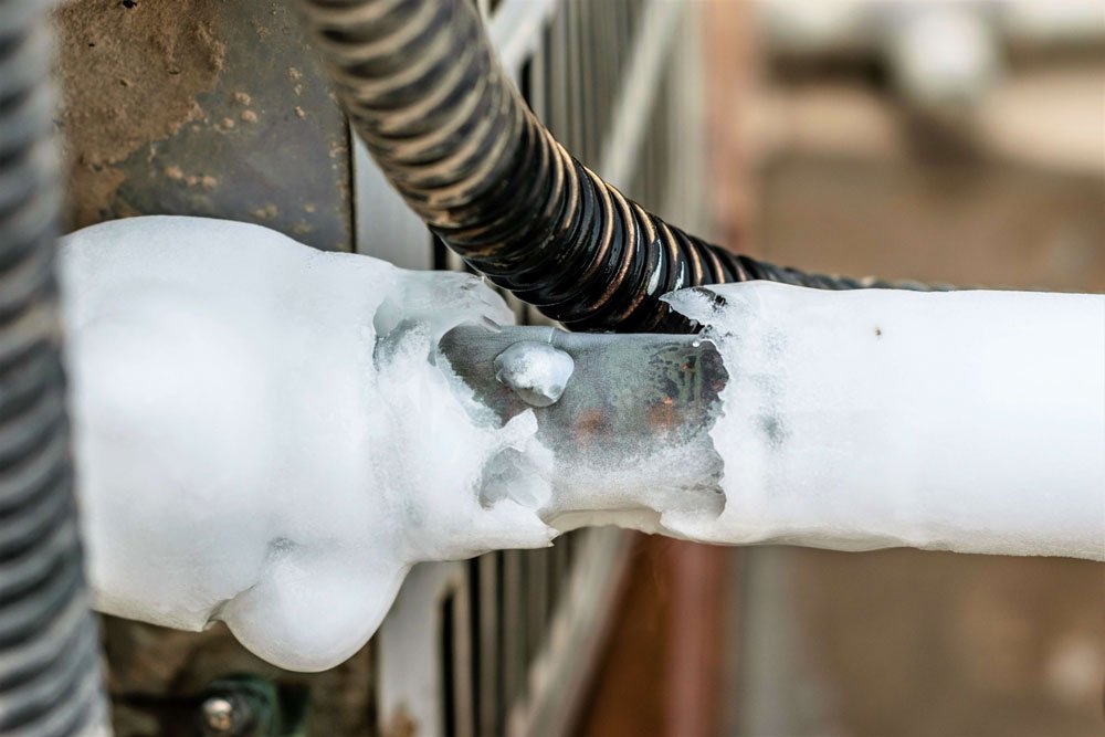 Part thawed frozen pipe